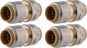 Max 1/2 Inch Coupling, Pack of 4, Push to Connect Brass Plumbing Fitting, PEX Pi - Picture 1 of 12
