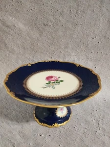 Reichenbach Germany Gold Decorated Floral Pedestal Cake Stand - Picture 1 of 12