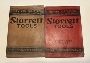 Vintage (2) zwei Starrett Werkzeuge Kataloge, Nr. 25 überarbeitete Auflage 1935. Wie Ist. - Bild 1 von 16
