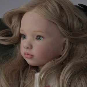 40inch Reborn Doll Kit Painted Toddler Girl Long Gold Hair Cloth Body Gift - Picture 1 of 5