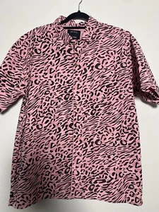 CAMICIA UOMO 10° DIVISIONE INDUMENTO FORNITURA ROSA LEOPARDO COTONE BOTTONI 2XL CALDA! - Foto 1 di 5