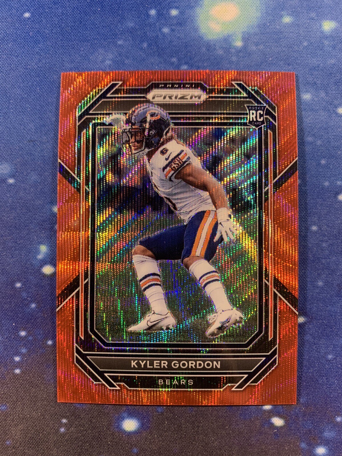 2022 Panini Prizm #385 Kyler Gordon Red Wave /149 Rookie RC Chicago Bears
