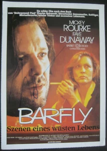 Mickey Rourke Signed Barfly Original Cinema Movie Card Signature Autograph - Picture 1 of 3