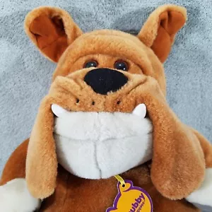 Vintage 2000 Chubby Puppies Plush Brown Bulldog Talking Works 12" SEE VIDEO - Picture 1 of 7