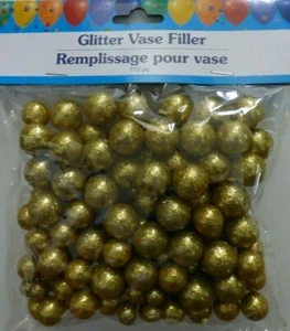 Glitter Vase Filler 110 GLITTER Styrofoam Balls Crafts Table Scatter ~ Gold - Picture 1 of 2