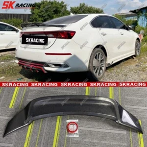 For 2019-2020 2021 Kia Forte K3 Carbon Fiber Rear Tail Trunk Lip Spoiler Wing - Picture 1 of 18