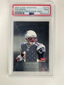 Tom Brady 2004 Fleer Tradition #GTTB Gridiron Tributes Game Used Patch PSA 9 - Picture 1 of 2
