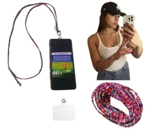 1 Collier Ethnique Corde 5X2MM 1m Ou Attache Plastique Transparent Port Mobile - Photo 1 sur 7