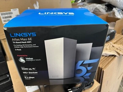 OB Linksys Atlas Max 6E AXE8400 Wireless Tri-Band Router - 3 Pack Router System - Image 1 of 2