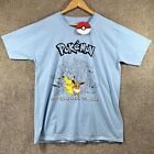 Official Pokemon Pikachu Front, Blue T-Shirt, Cotton medium Shirt