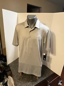 Camisa Polo Adidas Golf Para Hombre Gris Claro Mediana Poliéster Spandex Nueva Con Etiquetas - Imagen 1 de 15