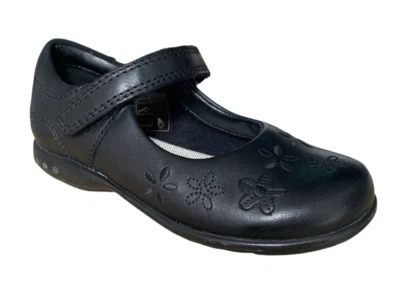 Clarks Toddler Girls BREENA TOES PRE Black Leather School Shoes
