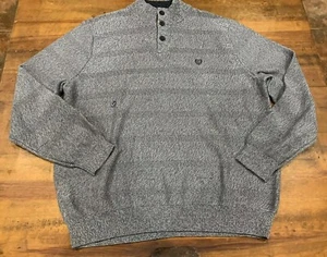 Suéter Henley 100 % algodón gris algodón manga larga para hombre Chaps nuevo sin etiquetas - Imagen 1 de 7