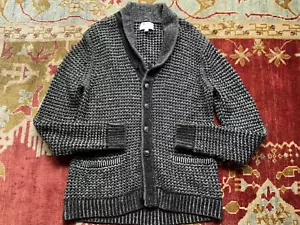 Rag & Bone Neiman Marcus Men Gray Wool&Cotton Chunky Knit Shawl Cardigan Sweater - Picture 1 of 16