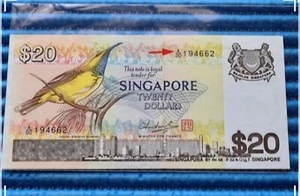 1946-6-2 Singapore Bird Series $20 Note A/80 194662 Last Prefix & Nice Birthday  - Picture 1 of 2