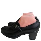 Dansko Black Leather Block High Heel Womens Shoe Size EU 40 US 9.5 -10