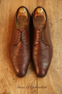 PRADA Zapatos Derby Brogue Cuero Marrón Para Hombre UK 7 US 8 EU 41 - Imagen 1 de 10
