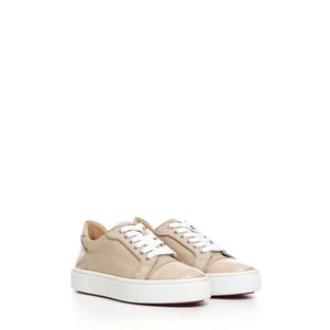 CHRISTIAN LOUBOUTIN 795$ Nougat Vieirissima Low Top Red Bottom Croc Sneakers - Picture 1 of 9