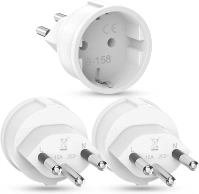 3 Stück Schweiz Reiseadapter, Deutschland Auf Schweiz Reiseadapter, Schuko EU Zu - Bild 1 von 4