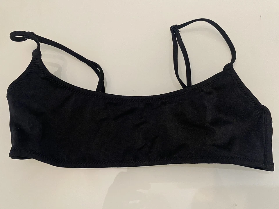 Triangl black swim Bikini top, gently used size XXSmall - Image 1 of 4