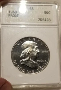 1960 50C (Proof) Franklin Half Dollar ANACS PF-66 PREMIUM QUALITY - Picture 1 of 2