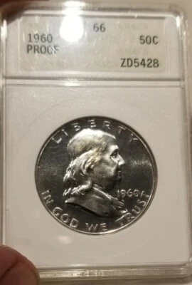 1960 50C (Proof) Franklin Half Dollar ANACS PF-66 PREMIUM QUALITY  - Image 1 of 2