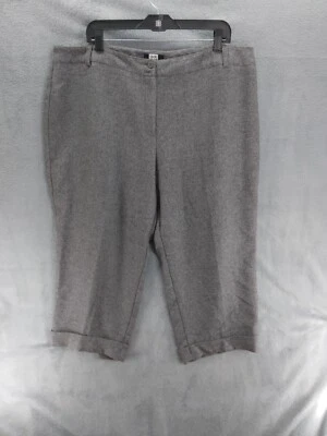 Studio 1940 Cropped Cuffed Capri Dress Pants Women 20W Plus Gray Tweed Straight - Image 1 of 4