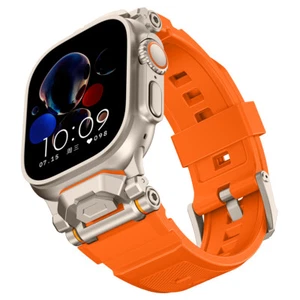 Conector de metal de banda de goma de silicona para Apple Watch Ultra/10/9/8/7/SE/6/5/4/3 - Imagen 1 de 73