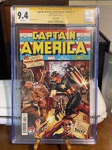 Captain America Anniversary Tribute #1 signiert Brooks Variante CGC SS 9.4 Marvel - Bild 1 von 5