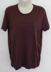 Lululemon Top Size 10 ? No Size Tag Maroon Swiftly Tech Short Sleeve *Flaw - Picture 1 of 5