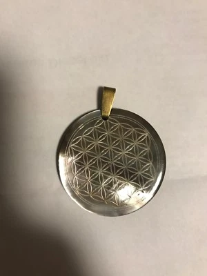 Blume des Lebens,schwarzer Perlmutt Kettenanhänger ca. 38mm Flower of Life - Bild 1 von 3