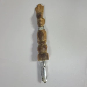 Flaschenöffner aus Holz geschnitzt 9 Zoll lang Stamm afrikanische Volkskunst handgeschnitzt - Bild 1 von 6