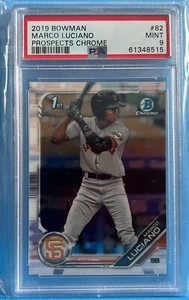Marco Luciano 2019 Bowman Chrome Prospects #82 RC Rookie Giants PSA 9 como nuevo - Imagen 1 de 1