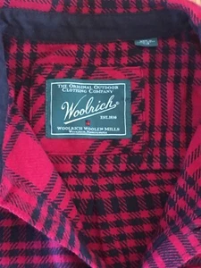 New Woolrich (L) Men's Side Seam Pockets Brawny Flannel Heavyweight Shirt - Picture 1 of 11