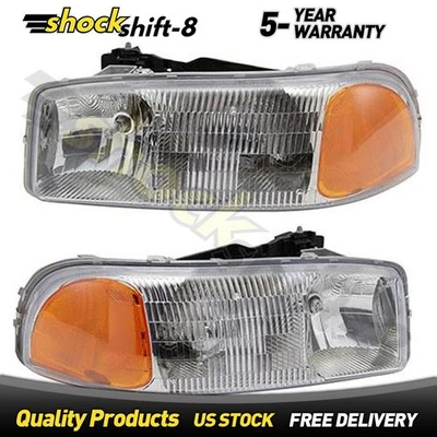 Par de faros izquierdo derecho para GMC Sierra 1500 HD 6,0 L 2001-2003 2005 2006 Foto 1 de 4