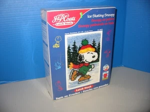 J & P Coats Ice Skating Snoopy Latch Hook Kit Brand Peanuts 50 Years USA NEW See - Picture 1 of 10