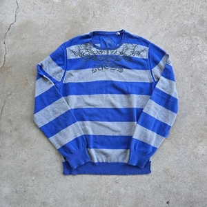 Vtg Guess Grunge Tribal Cyber Chunky  Pullover Sweater XL y2k Knit  - Picture 1 of 4