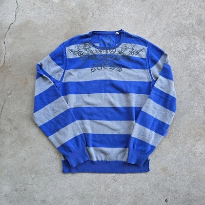 Vtg Guess Grunge Tribal Cyber Chunky  Pullover Sweater XL y2k Knit  - Image 1 of 4