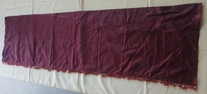 Window Valance with Bead Trim Burgundy Red Rod Pocket 56"x16" - Picture 1 of 5