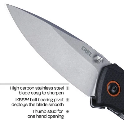 Компактный складной нож CRKT 2522 с тунцом — лезвие с плоским лезвием из нержавеющей стали - Изображение 1 из 3