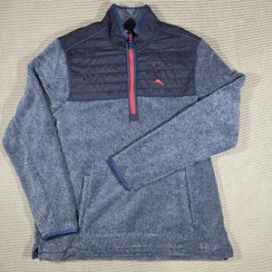 Tommy Bahama New Cascade Half Zip Pullover Fleece Men Sz XLT in Bering Blue - Picture 1 of 8