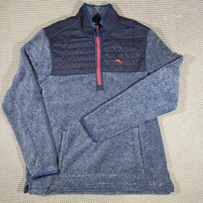 Tommy Bahama New Cascade Half Zip Pullover Fleece Men Sz XLT in Bering Blue - Image 1 of 4