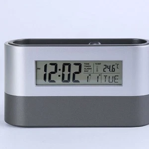 Temperature Pen Holder Clock Alarm Creative Wireless Charging Digital with - Picture 1 of 11
