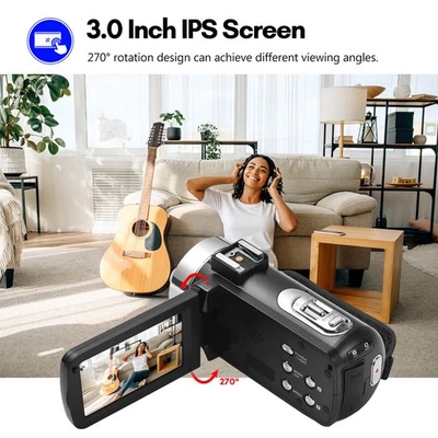 FHD 1080P Digital Video Camera Camcorder DV Recorder 30MP 18X Digital Zoom 3.0in - Image 1 of 4