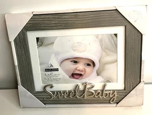 Malden International Sweet Baby Picture Frame Gray Fits 4x6 or 5x7 Photo - Picture 1 of 4