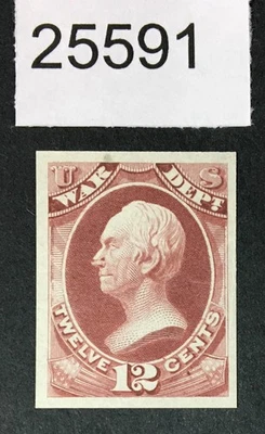 MOMEN: US # O89P3 PLATE PROOF ON INDIA OFFICIAL XF CAT. $20+ LOT #25591 - Image 1 of 2