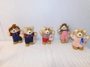 1980er Wendys Furskins Sammlerstück 7 Zoll Teddybär Plüsch 5 Stück - Bild 1 von 5