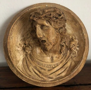Tondo Napoleone III - scultura in caolino - arte sacra- Cristo - - Foto 1 di 7