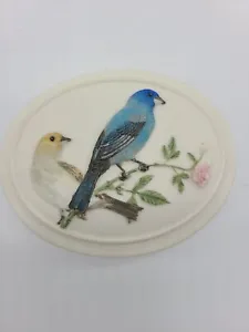 Ibis & Orchid Boxes of Light 2 Tealight Holder Trinket Box Indigo Buntings Birds - Picture 1 of 7