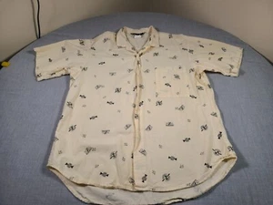 Vintage PLATINUM Shirt Mens Large Light Yellow Squadron 80s USA Made Mr Jan - Picture 1 of 16